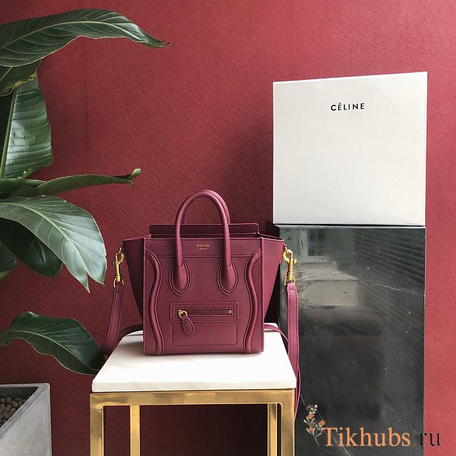 Celine Nano Luggage Red Wine 168243 Size 20 x 20 x 10 cm - 1