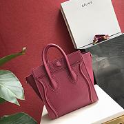 Celine Nano Luggage Red Wine 168243 Size 20 x 20 x 10 cm - 5