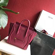 Celine Nano Luggage Red Wine 168243 Size 20 x 20 x 10 cm - 2