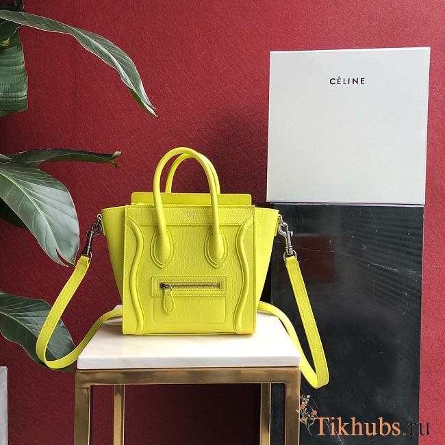 Celine Nano Luggage Mustard Yellow 168243 Size 20 x 20 x 10 cm - 1