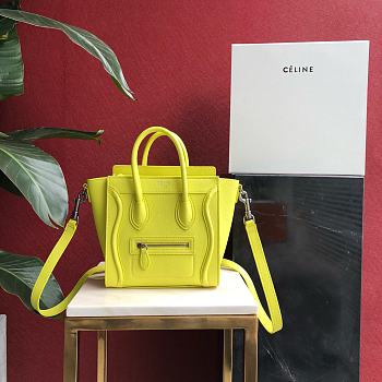 Celine Nano Luggage Mustard Yellow 168243 Size 20 x 20 x 10 cm