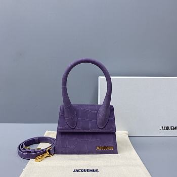 Jacquemus Crocodile Purple 2044 Size 18 x 15.5 x 8 cm