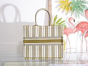 Dior Green and White Stripes Tote Book Size 41.5 x 32 x 5 cm - 4