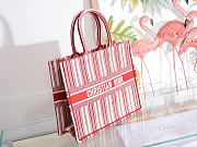 Dior Red And White Stripes Tote Book Size 41.5 x 32 x 5 cm - 4