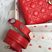 Lady Dior Red Gold Lambskin Size 20 x 17 x 9 cm - 3