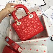 Lady Dior Red Gold Lambskin Size 20 x 17 x 9 cm - 6