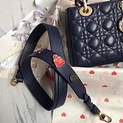 Lady Dior Dark Blue Gold Lambskin Size 20 x 17 x 9 cm - 3