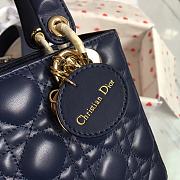 Lady Dior Dark Blue Gold Lambskin Size 20 x 17 x 9 cm - 4