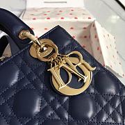 Lady Dior Dark Blue Gold Lambskin Size 20 x 17 x 9 cm - 2