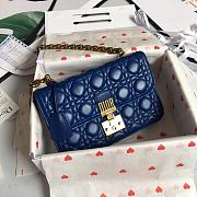 Dior Dioraddict Lambskin Flap Handbag Blue Size 24 x 16 x 8 cm - 6