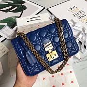 Dior Dioraddict Lambskin Flap Handbag Blue Size 24 x 16 x 8 cm - 3