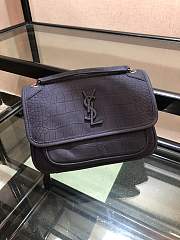 YSL Niki Matte Crocodile Pattern 533037 Size 21 x 16 x 7.5 cm - 1