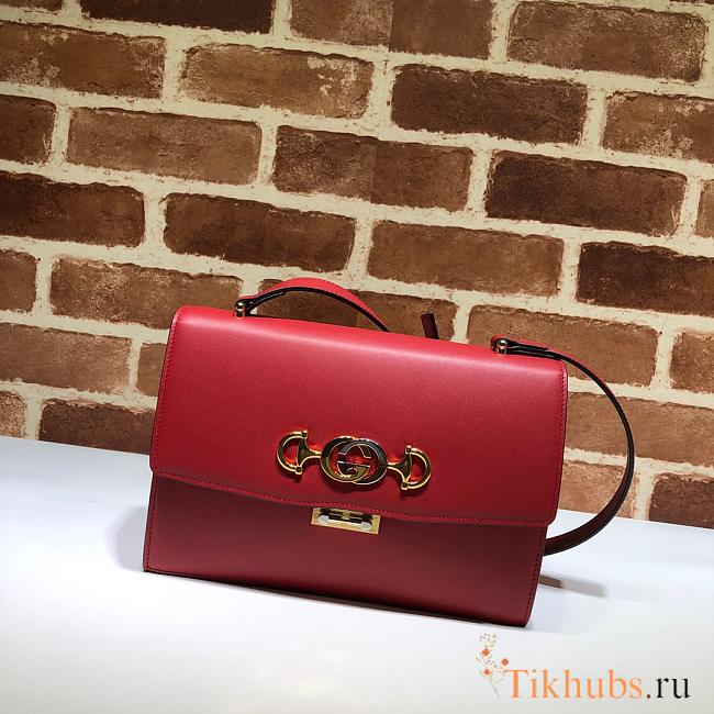 Gucci Small Zumi Shoulder Bag Red 576388 Size 24 x 16 x 4.5 cm - 1