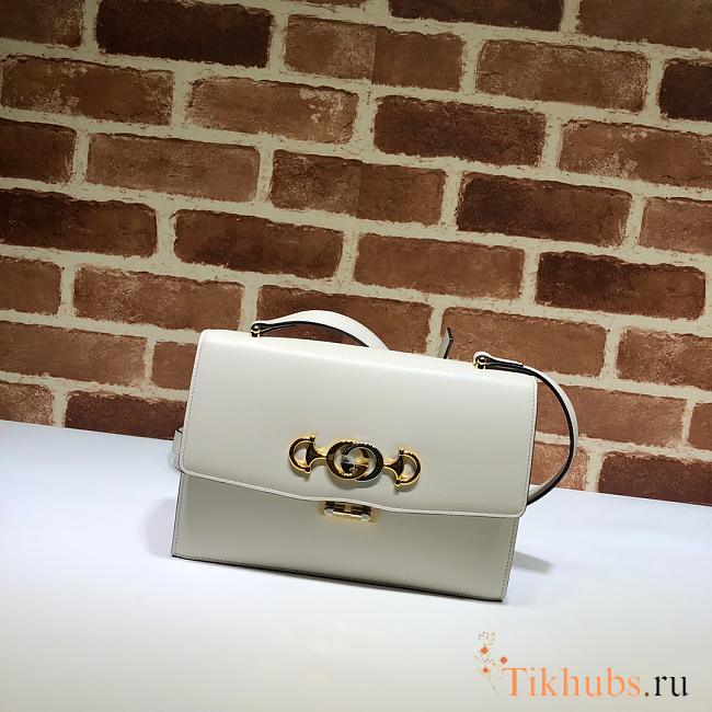 Gucci Small Zumi Shoulder Bag White 576388 Size 24 x 16 x 4.5 cm - 1