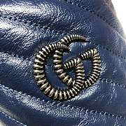 Gucci Leather GG Marmont Mini Bucket Bag Blue 575163 Size 19 x 17 cm - 5