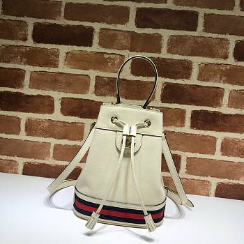 Gucci Ladies Ophidia Leather Bucket Bag In White 610846 Size 20.5 x 26 x 11 cm