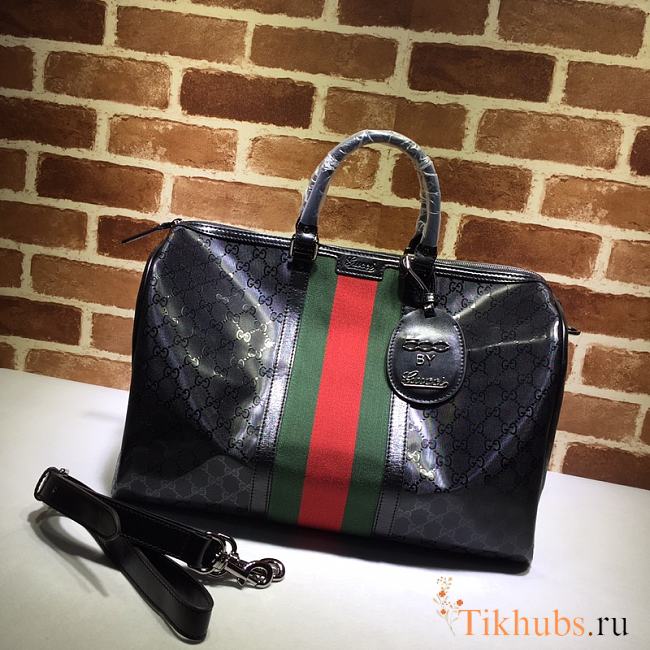 Gucci GG Imprime Web Carry On Duffle Black 269375 Size 42 x 26 x 24 cm - 1