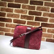 Gucci Arli Shoulder Bag In Vintage Bordeaux Wine Red Matte 550126 Size 26.5 x 20 x 4 cm - 5