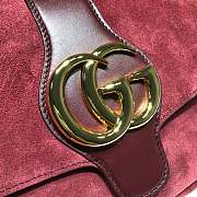 Gucci Arli Shoulder Bag In Vintage Bordeaux Wine Red Matte 550126 Size 26.5 x 20 x 4 cm - 2