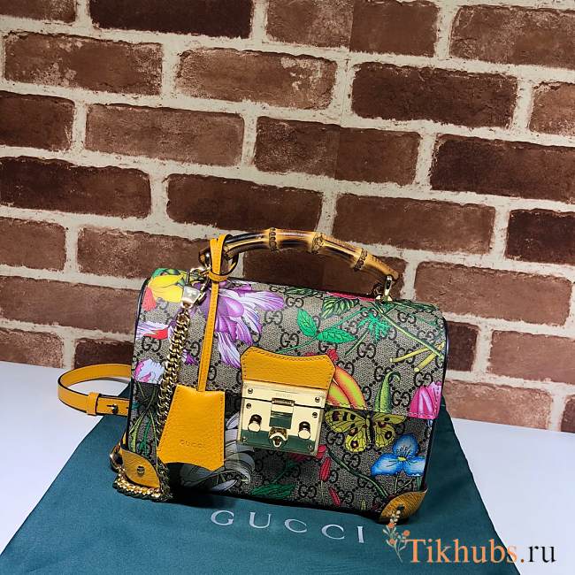 Gucci Crossbody Padlock Flower Yellow 603221 Size 24 x 17 x 10 cm - 1