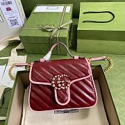 Gucci GG Marmont Mini Top Handle Bag Red Grams 583571 Size 21x15.5x8 cm - 1