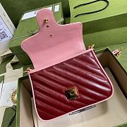 Gucci GG Marmont Mini Top Handle Bag Red Grams 583571 Size 21x15.5x8 cm - 5