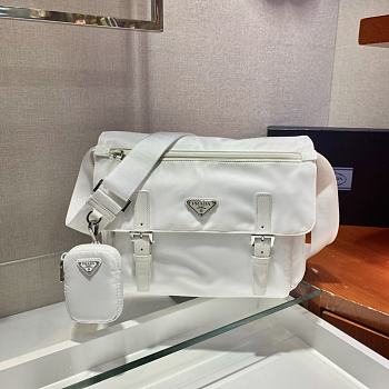 Prada Messenger Bag White 1BD671 Size 30 x 25 x 12 cm