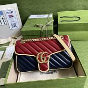 Gucci Marmont Red/Blue Apricot 443497 Size 26 x 15 x 7 cm - 1