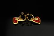 Versace peach heart earrings  - 2