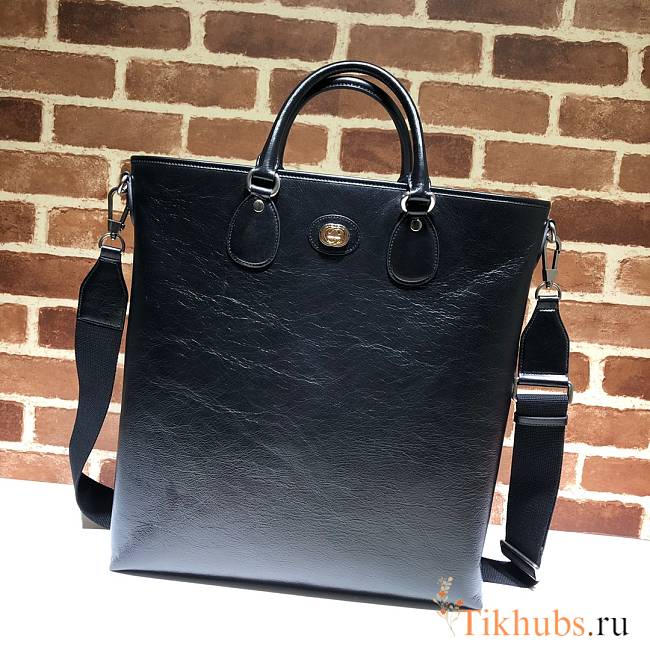 Gucci GG Men Soft Leather Tote in Black Soft Leather 575821 Size 40 x 44 x 6 cm - 1