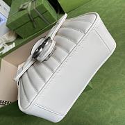 GG Marmont Mini Top Handle Bag In Dark White Leather 583571 Size 21 x 15.5 x 8 cm - 5