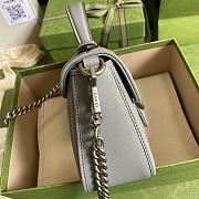 GG Marmont Mini Top Handle Bag In Gray Leather 583571 Size 21 x 15.5 x 8 cm - 5