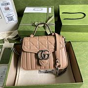 GG Marmont Mini Top Handle Bag In Pink Leather 583571 Size 21 x 15.5 x 8 cm - 1