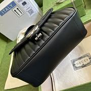 Gucci Black Leather GG Marmont Small Top Handle Bag Black 498110 Size 27 x 19 x 10.5 cm - 5