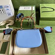 Gucci Top Handle Bag In Blue Leather 675797 Size 21 x 15 x 7 cm - 6