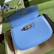 Gucci Top Handle Bag In Blue Leather 675797 Size 21 x 15 x 7 cm - 3