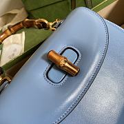 Gucci Top Handle Bag In Blue Leather 675797 Size 21 x 15 x 7 cm - 2