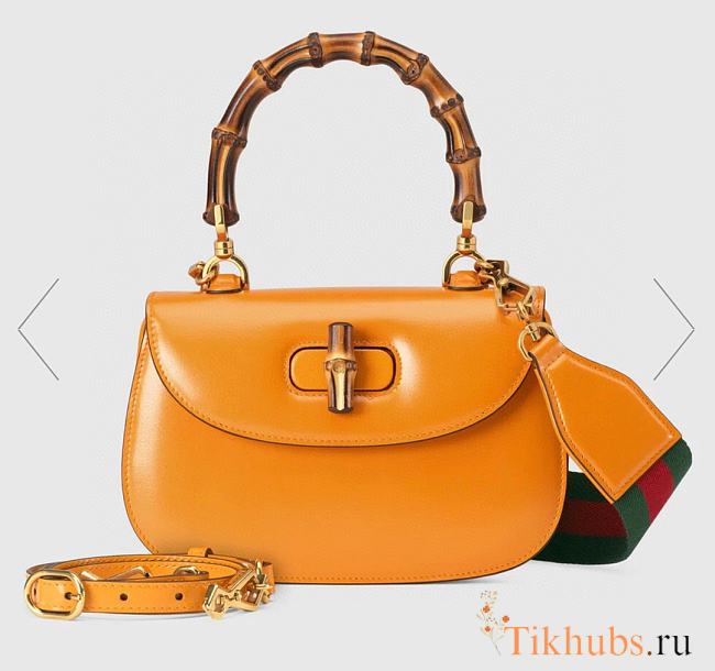 Gucci Top Handle Bag In Yellow Leather 686864 Size 21 x 15 x 7 cm - 1