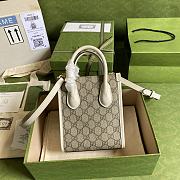 Gucci Mini Tote Bag with Interlocking G in GG Supreme White 671623 Size 16 x 20 x 7 cm - 3