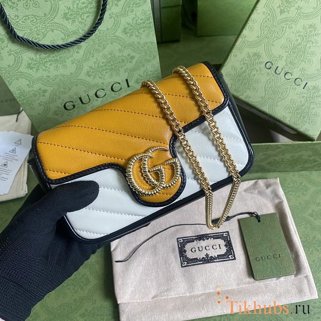 Gucci GG Marmont Yellow/White 574969 Size 16.5 x 10.2 x 5.1 cm - 1