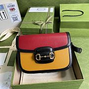 Gucci Horsebit 1955 Shoulder Bag Red/Yellow 602204 Size 25 x 18 x 8 cm - 1