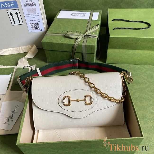 Gucci Horsebit 1955 Small Bag In White 677286 Size 26 x 16 x 4 cm - 1