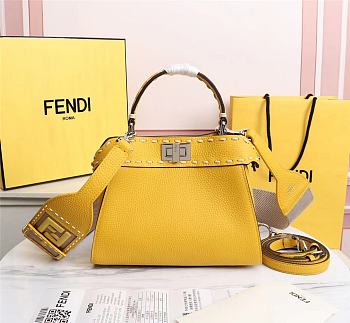 Fendi Small Peekaboo Handbag Yellow Size 23 x 11 x 18 cm