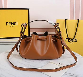 Fendi Dumpling Bag Brown Size 24 × 9.5 × 14 cm