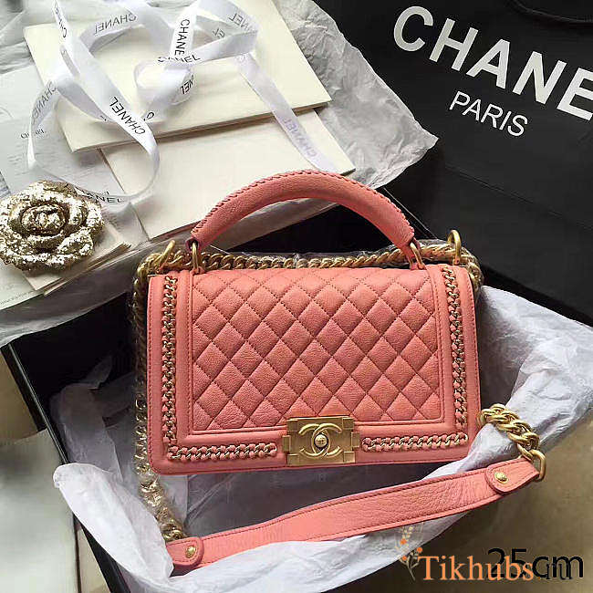 Chanel Top Handle Pink Peach 25cm - 1