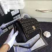 Chanel Leather Flap Bag Black Length 23cm Gold - 5