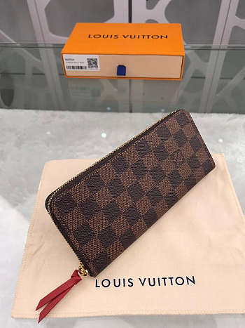 Louis Vuitton Damier Ebene Zippy Wallet N60015 Size 19 x 10 cm