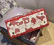 DIOR MEDIUM LADY D-LITE BAG Red and White Size 24 x 20 x 11 cm - 4