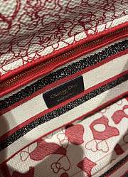 DIOR MEDIUM LADY D-LITE BAG Red and White Size 24 x 20 x 11 cm - 2