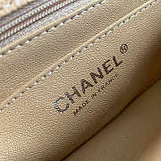 Chanel Mini Flap Bag Silver-tone Metal Caviar Leather Beige Size 20cm - 4